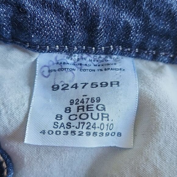 5/$55 Cabela's 99% Cotton Dark Blue Wash Denim Shorts, 8 Regular - Picture 5 of 6